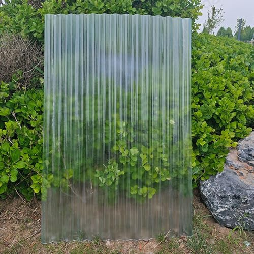 Pannelli Di Illuminazione Naturale in FRP,Pannelli per Tetti in Plastica Trasparente,Lastre Ondulate in Policarbonato,Copertura Tettoia Isolante,Lastra Di Ricambio,10Pcs-0.9x0.5m(35x20in)