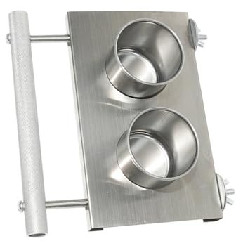 Mangiatoia per uccelli in acciaio inox con posatoio in piedi 2 tazze stazione di alimentazione per una facile pulizia Gabbia Accessori di montaggio Mangiatoie per uccelli per gabbie