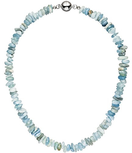 Jobo Damen-Halskette mit Aquamarin 45 cm