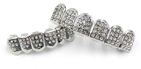 Milisten Rhinestone Shiny Teeth Decoration Upper and Lower Tooth Socket Jewelry Accessory for Halloween Costume Party Music Concert