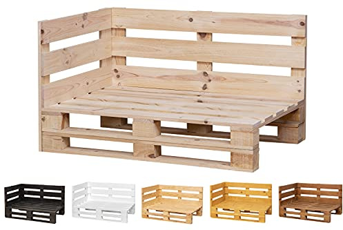 Canapé/Fauteuil en palettes Neuves poncées et brossées intérieur/extérieur pour Patio (120 x 60 cm, Finition Écru)