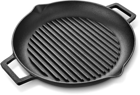 Velaze Cast Iron Griddle Pan Square Pre-Seasoned Skillets for Meat, Fish and Vegetables