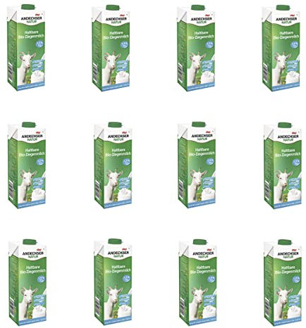 Andechser Natur - Haltbare Ziegenmilch 1,5% fettarm bio - 1 l - 12er Pack