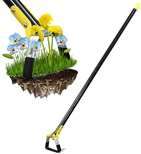 Garden Hoe For Weeding - Sharp Push Pull Blade,Stainless Steel Action Stirrup Hoe, 30-72inch Long Handle, Stainless Steel Scuffle Hoe For Outdoor Flower Beds, Yard, Mulch, Gravel,Raised Beds