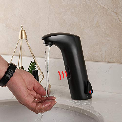 Gougeltd Bathroom Sensor Faucet Automatic Infrared Sensor Hand Touch Tap Orb Black Hot Cold Mixer Chrome Polished Sink Mixer