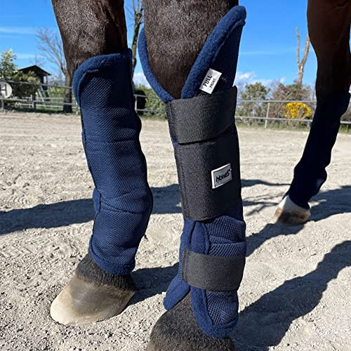 Horses Stichiere Antimosche Fly Stop Blu COB, Set Protezioni da Equitazione per Cavallo, Morbido e Resistente, Massima Protezione da Traumi e Fiaccature