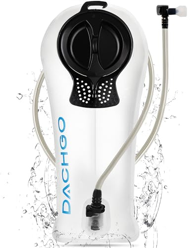 Dachgo Hydration Bladder, 1.5L 2L 3L Water Bladder for Hiking Backpack, BPA-Free & Taste-Free Hydration Water Reservoir, Camping Cycling Running (Clear White, 1.5L)