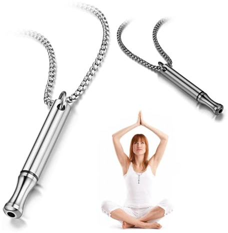 AWAVM Anxiety Relief Necklace Mindful Anapana Breathing Stress Portable Deep Exercises for Men Women Meditation Relief(2PCS)