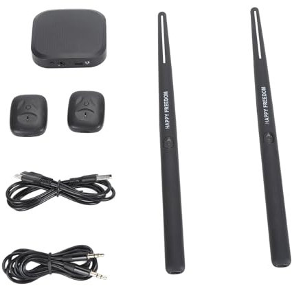 Elektrisches Lufttrommel Set, Tragbares Lufttrommel mit Trommelstöcken, Pedalen, Virtual Reality Bewegungserkennung, Bluetooth, Elektronisches Schlagzeug Set für Erwachsene,