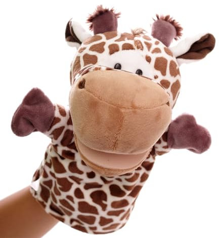 OFKAFEZV Giraffe Hand Puppets, Handpuppe Giraffe Groß,Animal Hand Puppets, Cartoon Plüschtier Kissen,Krawattenfarbepuppen Krawattenfarbe-Giraffenspielzeug Kinder und Erwachsenenheim Schlafzimmer DEK