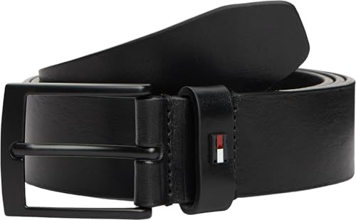 Tommy Hilfiger Herren Gürtel Adan 3,5 cm Ledergürtel, Schwarz (Black), 85 cm