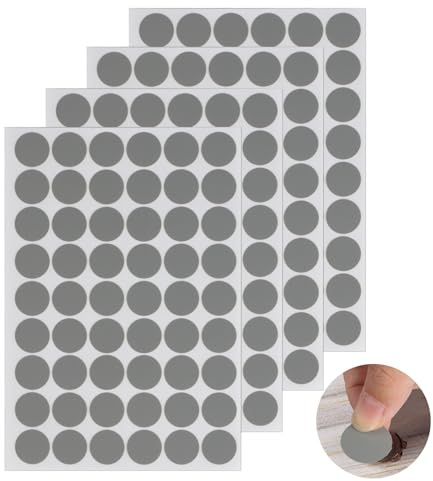 216 STK/4 Blätter grau Schraubenloch Aufkleber Abdeckkappen, Selbstklebende Schraubenloch, Ø21mm Möbel Holz Schraubenabdeckung, Wasserdicht Abdeckkappen für Bohrlöcher Möbel Schraubenkappen