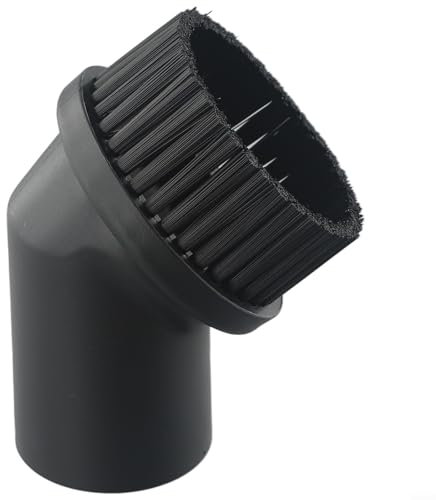 Tête de brosse ronde pour aspirateur industriel - Accessoire en polypropylène - Brosse de sol avec diamètre intérieur de 44 mm - Compatible avec les aspirateurs de 30 à 90 L - Outil de nettoyage noir