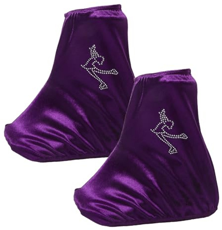 GALPADA Copriscarpe per Pattini Artistici in Poliestere Copertura Elastica Viola per Pattini da Ghiaccio e Rotelle Protezione Durevole per Scarpe da Pattinaggio