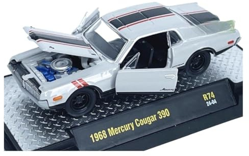 XUFQRAN Esposizione in miniatura Kit Modello Pressofuso Per Auto In Lega Mercury Cougar In Scala 1:64 Simulazione Collezione Statica Ornamenti Collezione di veicoli simulati