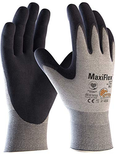 (12 Paar) ATG Handschuhe 34-774B Montagehandschuhe MaxiFlex Elite ESD 12 x hellgrau/schwarz 8