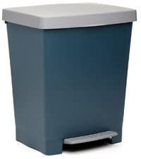 TATAY Poubelle Cuisine avec Pédale Cubik 21L | Finition Mate | Intérieur et Extérieur | Pour Sacs de 20 à 30L | Plastique Résistant Sans BPA | 33,5x30x39 cm, Bleu