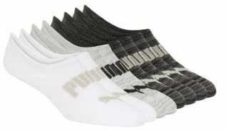 Puma Women's No Show Sneaker 8 Pack Socks, Blk/Wht/Grey, One Size