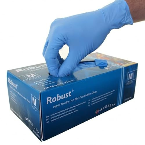 Janit-X All your Janitorial needs Robust Blue Powder Free Nitrile Disposable Glove x 100 Box SMALL
