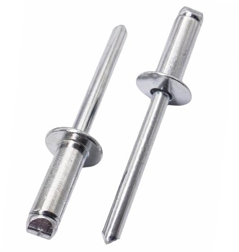 SKIR'CO 25 Remaches ciegos de acero chapado en zinc de 6,0 x 12 mm, mandril de acero, remaches pop, cabeza de cúpula, remaches DIN 7337