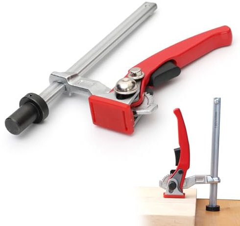 Bench Dog Quick Acting Hold Down Clamp, 20mm Base, Self Aligning, Ratchet Mechanism, 13.5 X 6.5mm Guide Rail