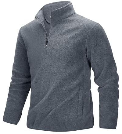 33,000ft Men's Fleece Pullover Warm Half Zip Fleece Jumper | Bodywarmer, Lightweight, 3 Pockets, Water Resistant, Windproof, Sleeveless, Padded Outerwear, for Hiking Running Riding