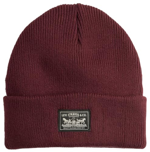Levi's Donna Backpatch Beanie Berretto Lavorato a Maglia da Donna Color Chocolate Truffle, Taglia Unica, Cioccolato Truffle, Taglia Unica