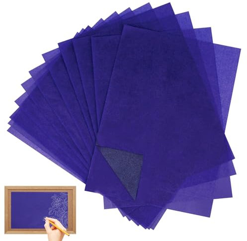 50 Blatt Pauspapier,A4 21x29.7cm (Blau) Kohlepapier,Blaupapier Zum Durchschreiben,Durchschlagpapier,Kohlepapier Zum Nachzeichnen,A4 Blaupapier Kann Mehrfach Verwendet Werden Transferpapier