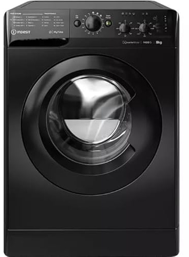 Indesit MTWC 81495 BK UK Freestanding Washing Machine, 8kg Load, 1400rpm Spin, Black – Energy Efficient, Easy Iron, Rapid Wash