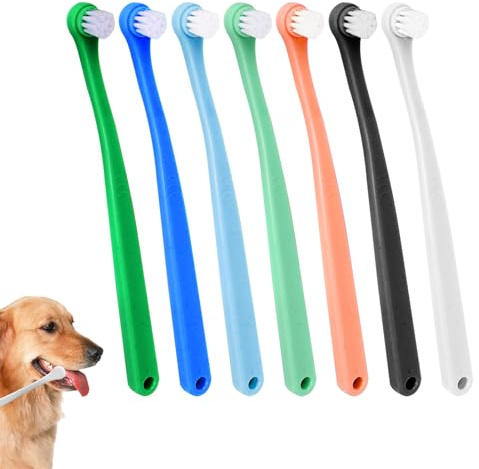 7 Pack Small Dog & Cat Toothbrush, Puppy Toothbrush with Soft Bristles,Small Dog Tooth Brush,Pet Toothbrushes Dental Care Brush Reusable Deep Clean Kit Easy Grip Handle Brush for Puppy Cat