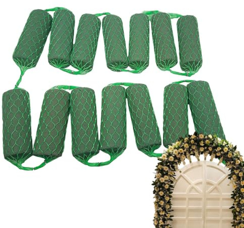 14X Flower Skum Garland Blommor Absorptionsblock - Inomhus Utomhus Växt Grönt Basnät, Bröllopsbal Födelsedag Arch Bordsarrangemang, våt Craft Supply | Florist Display-komponent för fest