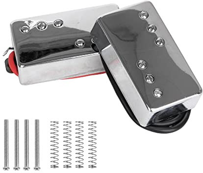 Yibuy Humbucker Doppelspulen-Tonabnehmer ohne Rahmen für E-Gitarre, 70 x 36 x 18 mm, 7,2 K, 15 K, silberfarben, 1 Set mit 2 Stück