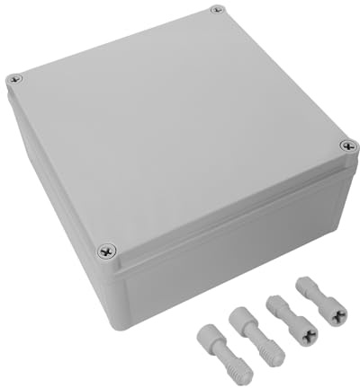 LeMotech Junction Box IP67 Waterproof Dustproof ABS Plastic Project Box for Electrical Outdoor Enclosure Gray 7.9 x 7.9 x 3.7 inch (200 x 200 x 95 mm)