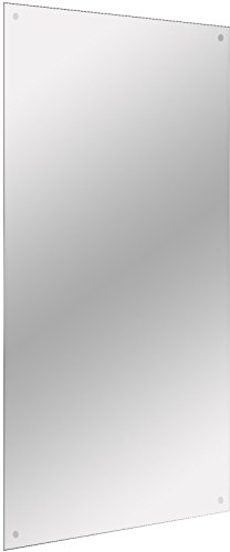 Maison & White Frameless Bathroom Mirror – 45x60cm Wall Mounted Glass | Flush Rectangular Vanity Shaving Mirror for Bedroom, Hallway, Home Decor | Pre-Drilled with Fixings & Chrome Caps | M&W