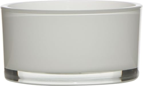 INNA-Glas Dekoskål Vera, cirkel – rund, vit, 8 cm, Ø 15 cm