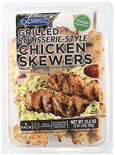 Expresco Fully Cooked Rotisserie Style Chicken Breast Skewer, 10.5 Ounce -- 12 per case.