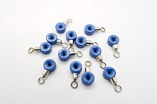 Power Cast Sea Fishing Rig Making Pulley Swivel/Pulley Clips/Pulley Beads/Sliding Swivels (BLUE) (25)