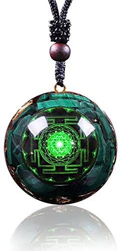Day Day Up Orgonite Pendant Malachite Green Crystal Orgone Pendant Necklace Reiki Spiritual Healing Energy Jewelry For Women (1)