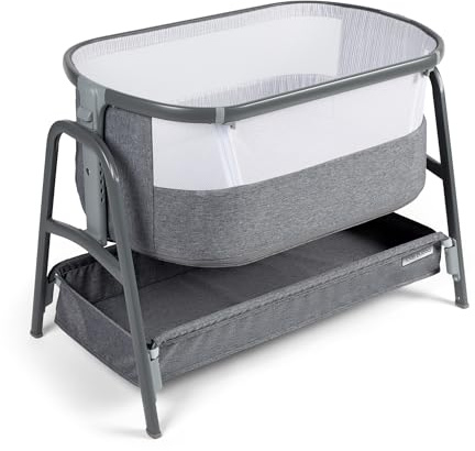 Ickle Bubba Bubba&Me Bedside Crib - Space Grey