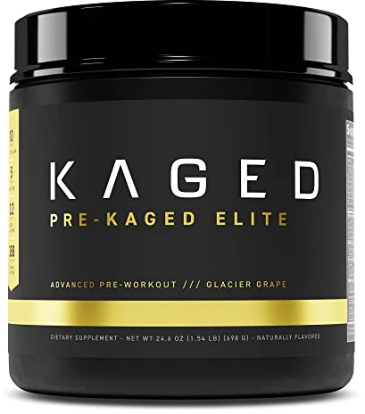 Pre Workout Powder; Pre-KAGED Elite Preworkout for Men & Women, High Stimulant for Workout Energy, Focus & Pumps; Premium L-Citrulline, Beta Alanine, Creatine, & 388mg of Caffeine, Glacier Grape