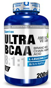 Quamtrax Nutrition - Ultra BCAA 8.1.1 - Recuperación muscular, rendimiento máximo y resistencia (200, Sin sabor)