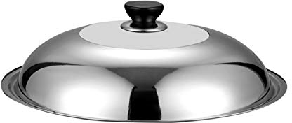 GIMOCOOL Glas-Pfannendeckel, Wok Deckel Edelstahl Deckel Glasdeckel mit Sichtglas, Rund Topfdeckel Wok-Abdeckung Mit Rundem Knopf Durchmesser 30cm 32cm 34cm 36cm, spülmaschinengeeignet