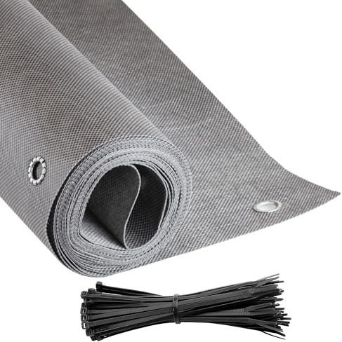 COVER IT Balkon Sichtschutz 90 x 200 cm – Balkonsichtschutz ohne Bohren mit Ösen für Balkon, Terrasse & Geländer, Grau