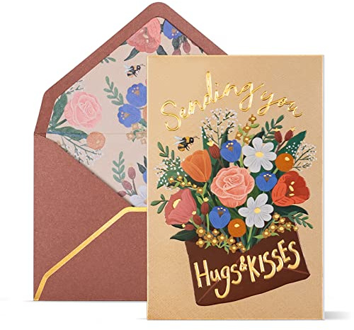 Prims & Flourish Thinking of You Cards with Envelopes, 24-Count Get Well, Condolences, Sympathy Greeting Cards, 4 x 6 Inches, Blank Inside, Bouquet Envelope, Sending You Hugs and Kisses