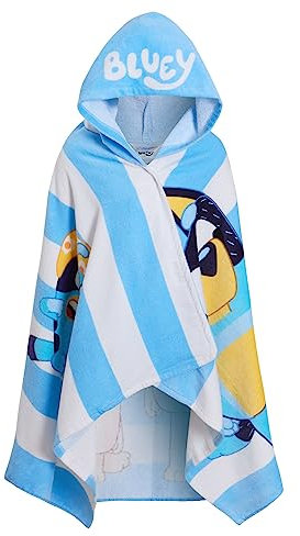 Bluey Hooded Towel Boys Girls Poncho 100% Cotton Kids Beach Towel Bath Towel Swimming Wrap Changing Robe