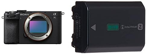 Sony Alpha 7CII di Sony | Fotocamera mirrorless full-frame (compatta, 33 MP, autofocus in tempo reale, 10 fps, video in 4K, display touch orientabile) + batteria NP-FZ100 (Nero)