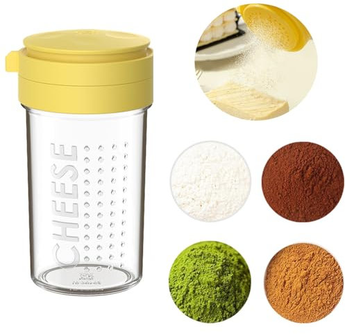 Puderzuckerstreuer,Liuer Glas Staubzuckerstreuer Puderzuckermühle Mehlsieb Küchensieb Pulverstreuer Mit Aromadeckel für Mehl Gewürz Küche Backen