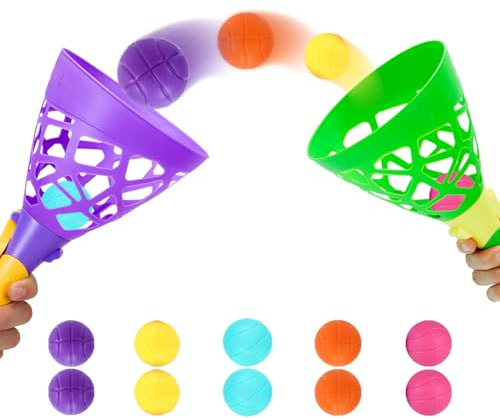 Outdoor und Indoor Spielaktivitäten für Kinder mit 2 Fangkörben und 10 Bällen, Rasen, Campingplatz, Strand, Weihnachtspartyspielzeug für Kinder von 5 6 7 8 9 10+ und Erwachsene