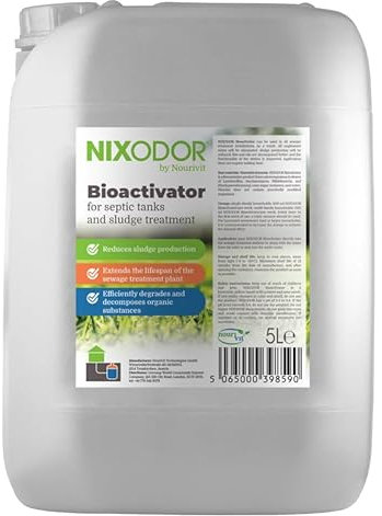 Nixodor Septic Tank Bioactivator 5L - Eco-Friendly Septic System Treatment | Breaks Down Organic Waste, Eliminates Odors, Ideal for Homes, Restaurants & Hotels