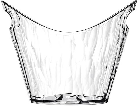 Koziol Superglas CLUB BUCKET, 6 L, seau à vin, seau à champagne, rafraîchisseur de bouteilles luxueux et incassable, en plastique transparent effet diamant, résistant aux UV et à la chaleur, 1 pièce